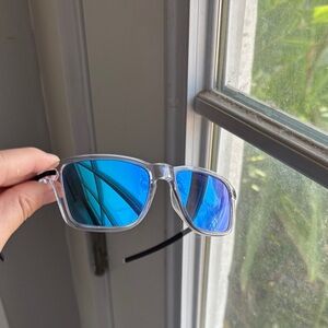 Oakley Blue Lens Clear Frame Sunglasses